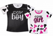 Kit Camisetas Casal Cow Boy e Cow Girl