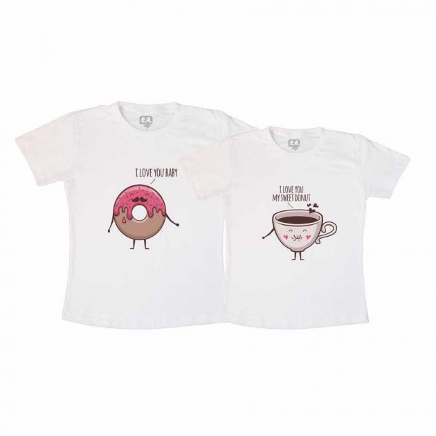 Kit Camisetas Casal Namorados Sweet Donut