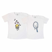 Kit Camisetas Casal Namorados Tênis Love