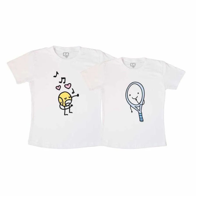Kit Camisetas Casal Namorados Tênis Love