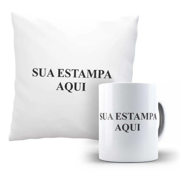 Kit Caneca E Almofada Frente e Verso