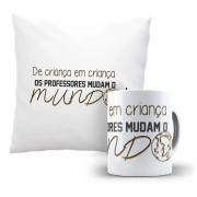 Kit Caneca e Almofada Mudam o Mundo