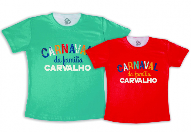 Kit Casal Carnaval Em Família Com Nome 