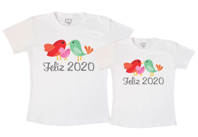 Kit Casal  Feliz 2020 Pássaros 