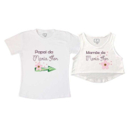 Kit Cropped e Camiseta Flor