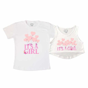 Kit Cropped e Camiseta Its a Girl