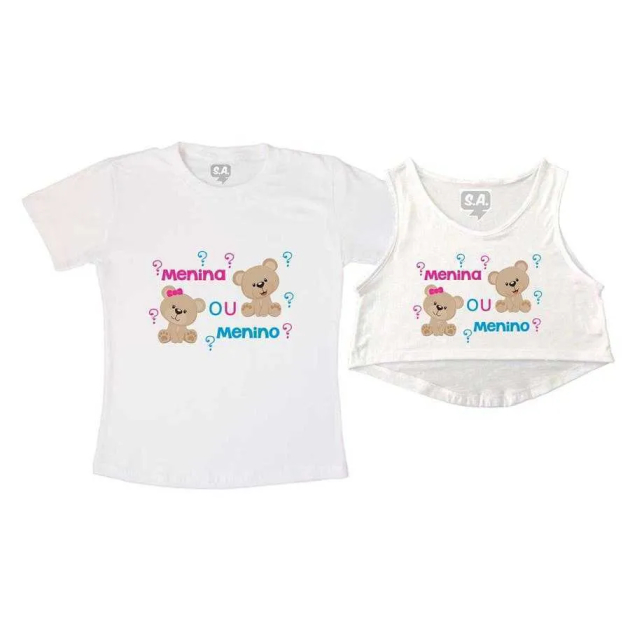 Kit Cropped e Camiseta Menino ou Menina