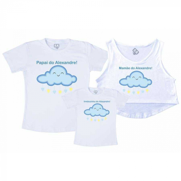 Kit Cropped e Camiseta  Nuvem