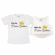 Kit Cropped e Camiseta Pai e Mãe da