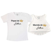 Kit Cropped e Camiseta Papai e Mãmae do