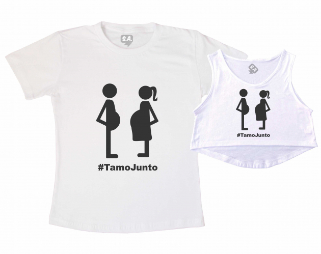 Kit Cropped e Camiseta - Tamo Junto 