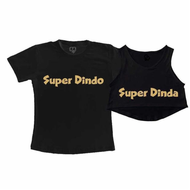 Kit Cropped e Camisetas Super Dindos