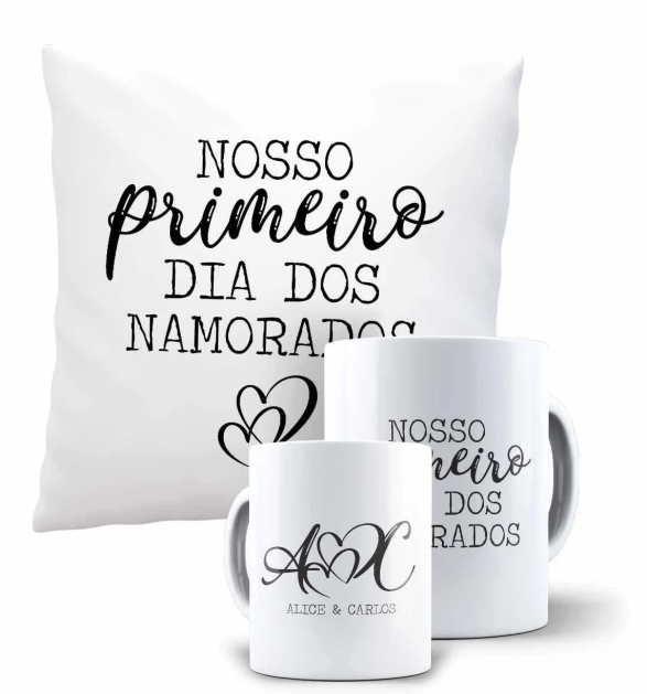 Kit Dia Dos Namorados Almofada E Caneca Primeiro Dia Dos Namorados 