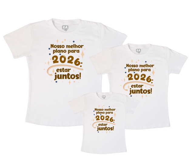 Kit Família 3 Peças Planos Para 2026 Ano Novo 