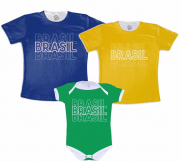 Kit Família Camisetas + O  Body  Para A Copa 