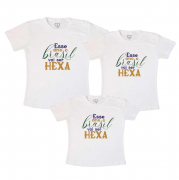 Kit  Família  Camisetas Para A Copa Esse Ano O Brasil Vai Ser Hexa 