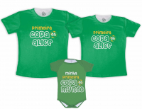 Kit Família Camisetas  Verde + body  Primeira Copa 