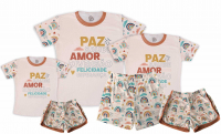 Kit Família Paz Saude Amor Sorte Diversão Felicidade e Esperança Menina