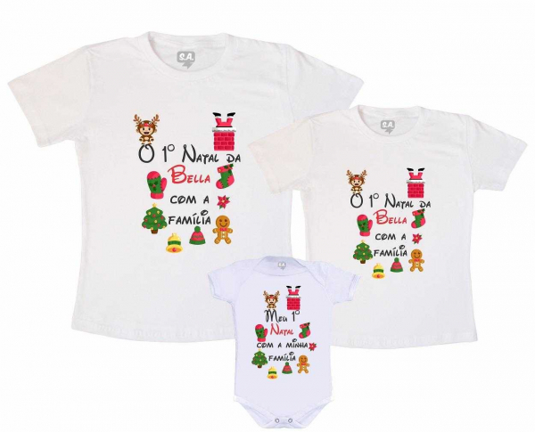Kit Família Primeiro Natal na Camiseteria . Kit Família Primeiro Natal na Camiseteria .