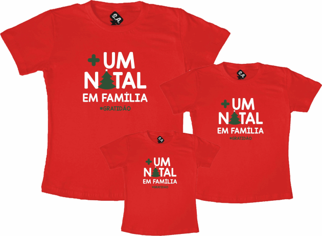 Kit Família Vermelho   Um Natal Em Família Gratidão