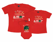 Kit Família Vermelho Natal Cercado De Amor 