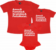 Kit Família Vermelho  Natal em Família Gratidão