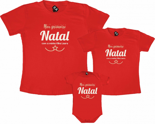 Kit Família Vermelho Primeiro Natal 