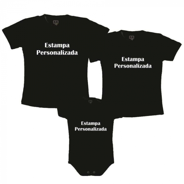 Kit Família Camisetas Personalizadas - Estampa Digital