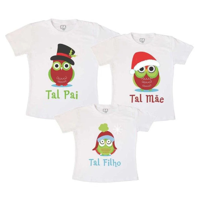 Kit Família Corujas Natal Menino