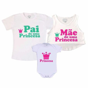 Kit Família Gestante Pai e Mãe de Princesa