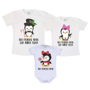 Kit Família Meu Primeiro Natal Pinguim Menina