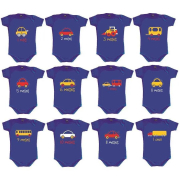Kit Mesversário Carrinho 100% algodão