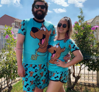 Kit  Pijama Casal  Verão Scooby