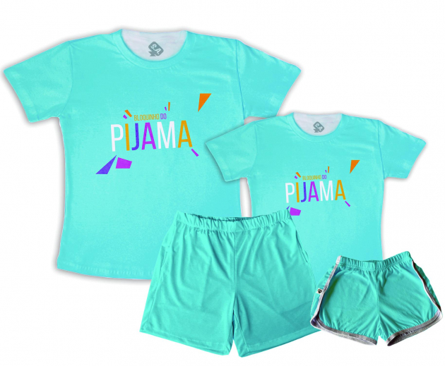 Kit Pijamas Casal  De Verão Bloquinho Do Pijama Azul