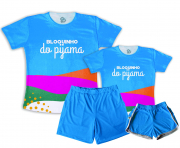 Kit Pijamas Casal  De Verão Bloquinho Do Pijama Colorido 