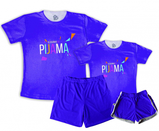 Kit Pijamas Casal  De Verão Bloquinho Do Pijama Roxo