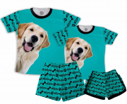 Kit Pijamas Casal  De Verão Cachorro 