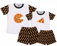 Kit Pijamas Casal  De Verão Pedaço De Pizza 