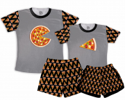 Kit Pijamas Casal  De Verão Pizza