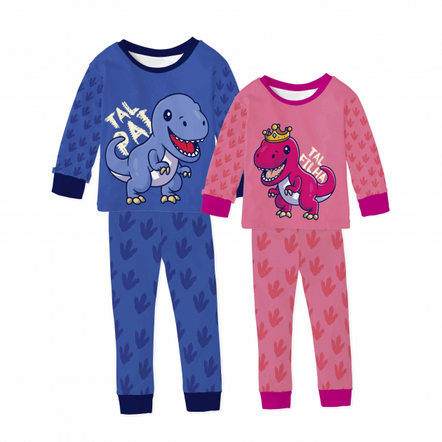 Kit Pijamas De Inverno Tal Pai Tal Filha Dino