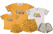 Kit Pijamas Família Happy Family  Menino 