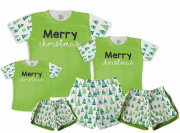 Kit Pijamas Família Merry Christmas Branco 