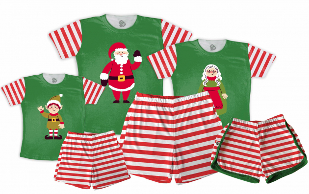 Kit Pijamas Família Natal - Papai Noel 