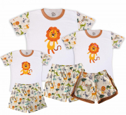 Kit Pijamas Família Temático Safári 