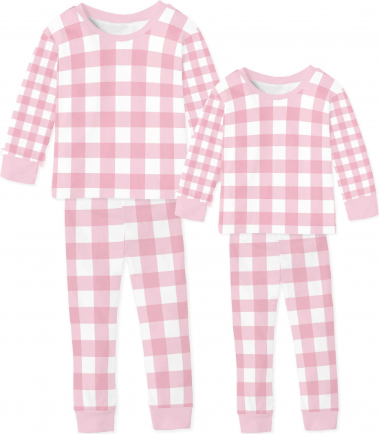 Kit Pijamas Inverno Tal Mãe, Tal Filha  Xadrez Rosa e Branco 