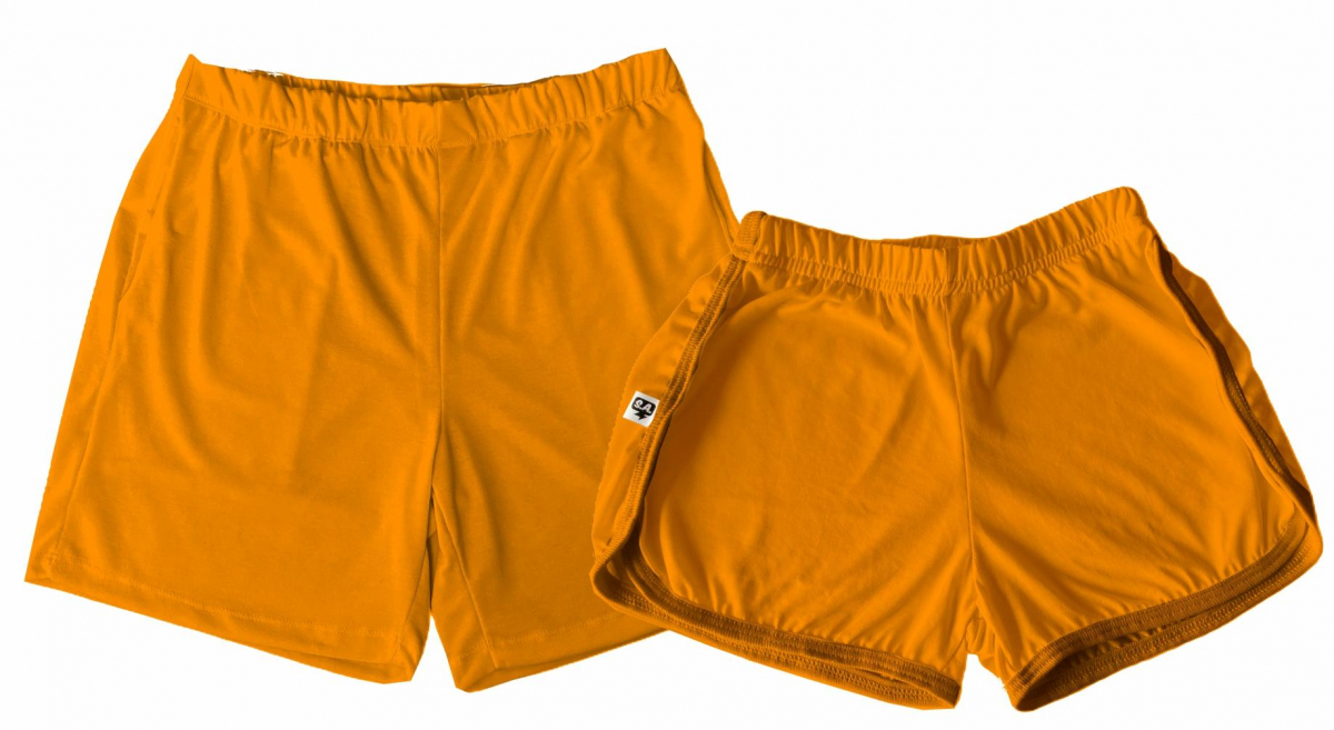 Kit Shorts De Verão Tactel Casal Neon Laranja 