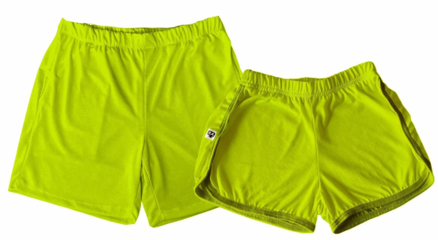 Kit Shorts De Verão Tactel Casal Neon Verde 