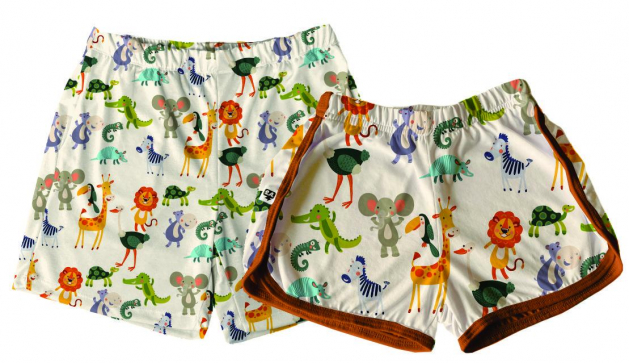Kit Shorts Tactel Casal De Verão Animais 