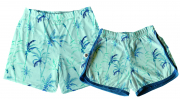 Kit Shorts Tactel Casal De Verão Coqueiros Azuis 