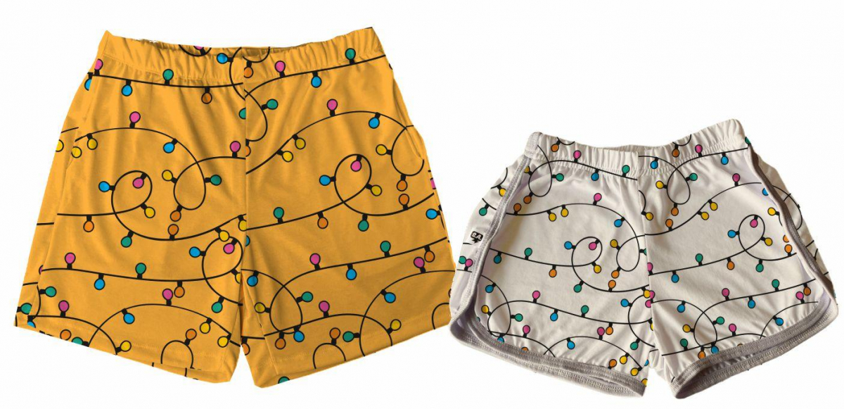 Kit Shorts Tactel Casal De Verão  Luzes Natal 